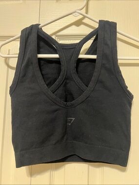 Gymshark Black Racerback Sports Bra with Subtle Logo